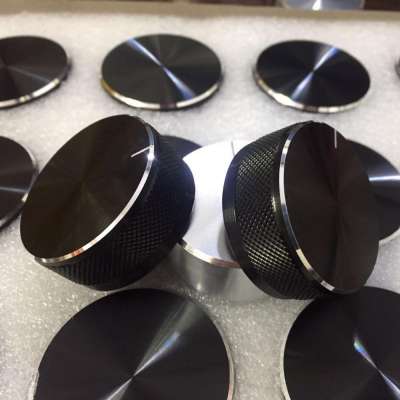 Video!Exporting since 2004,Professional 40*16mm cnc machining anodize black/silver finish rotary control aluminum knob for oven